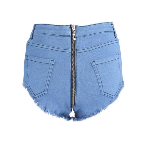 Tight Zipper Denim Shorts